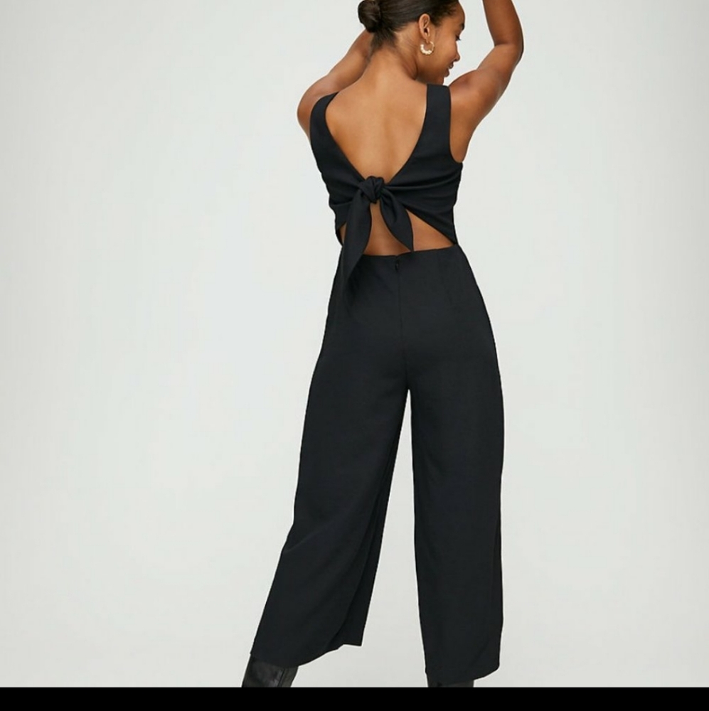 Aritzia burgundy ecoulement jumpsuit